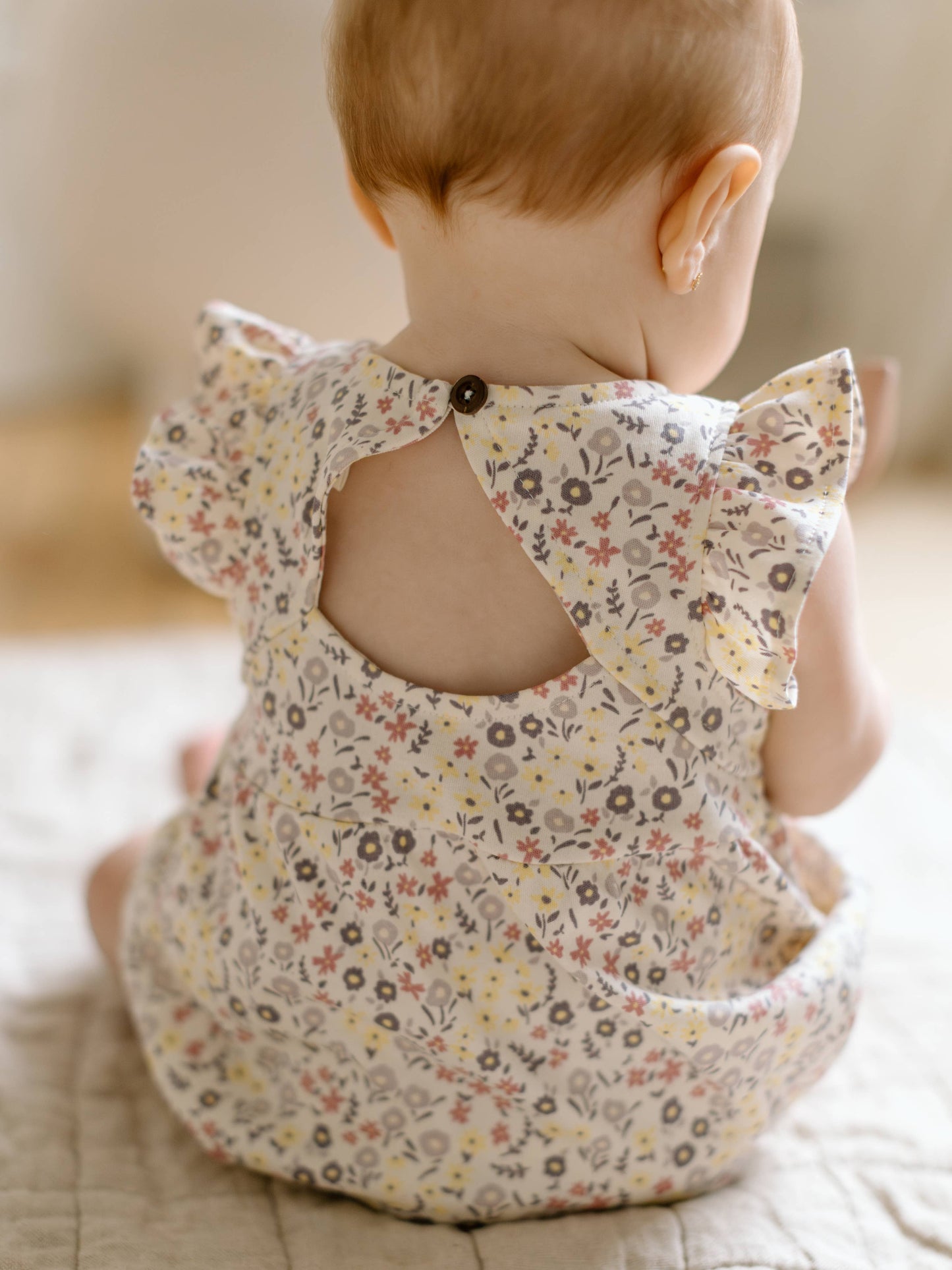 Organic Baby Sommer Romper - Giada Floral / Lilla