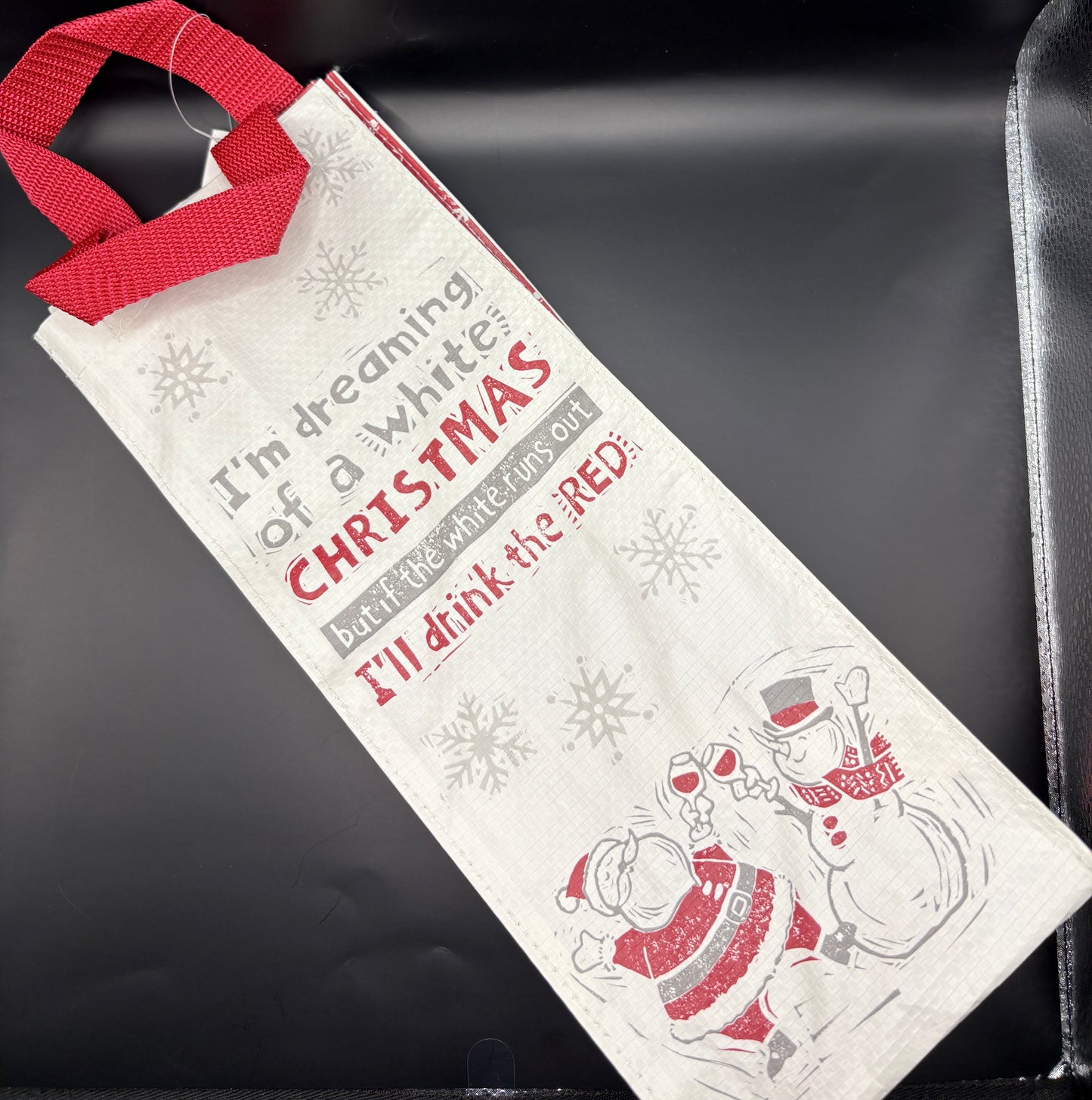Santa and Snowman Wine Tote