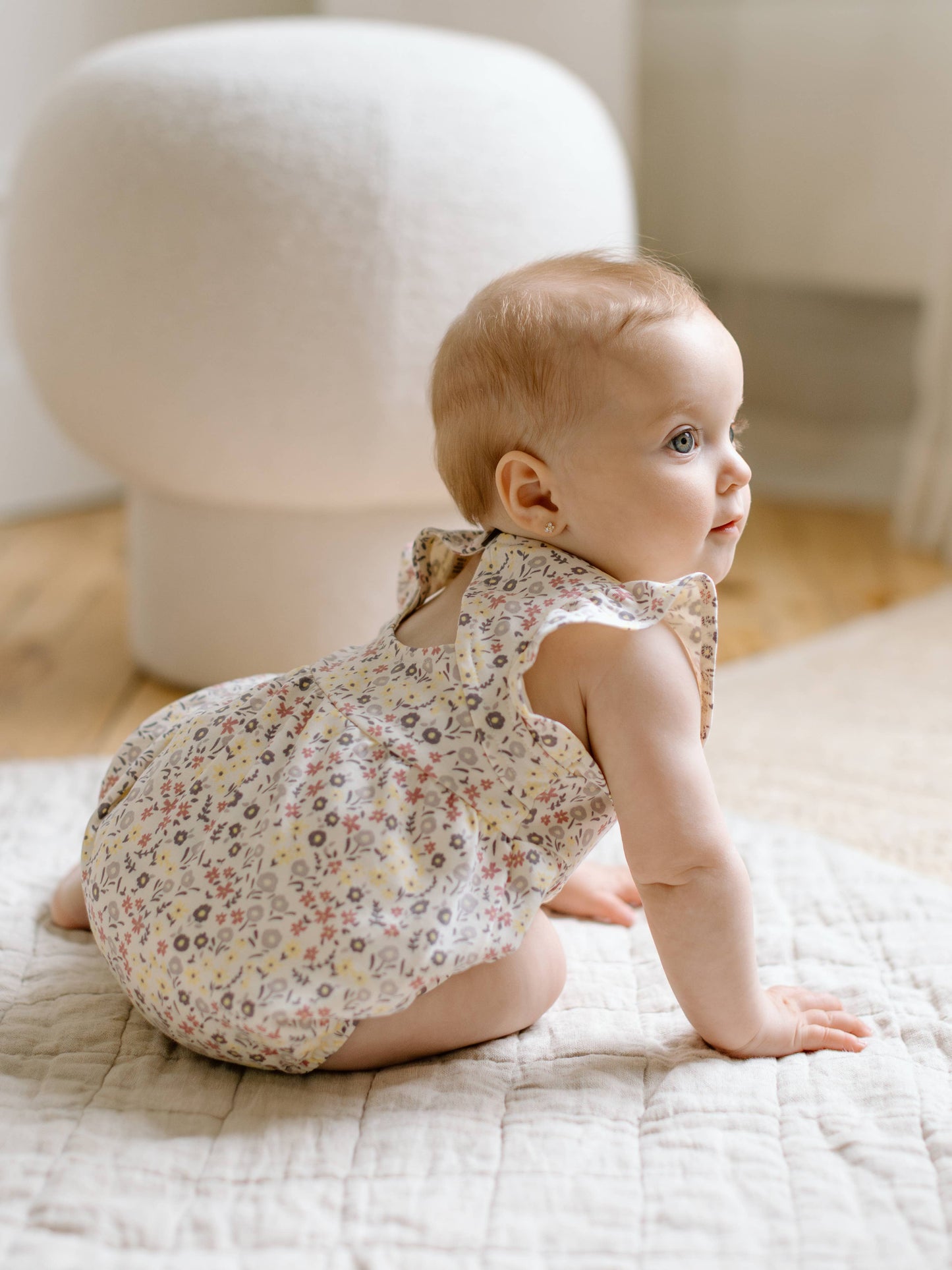 Organic Baby Sommer Romper - Giada Floral / Lilla