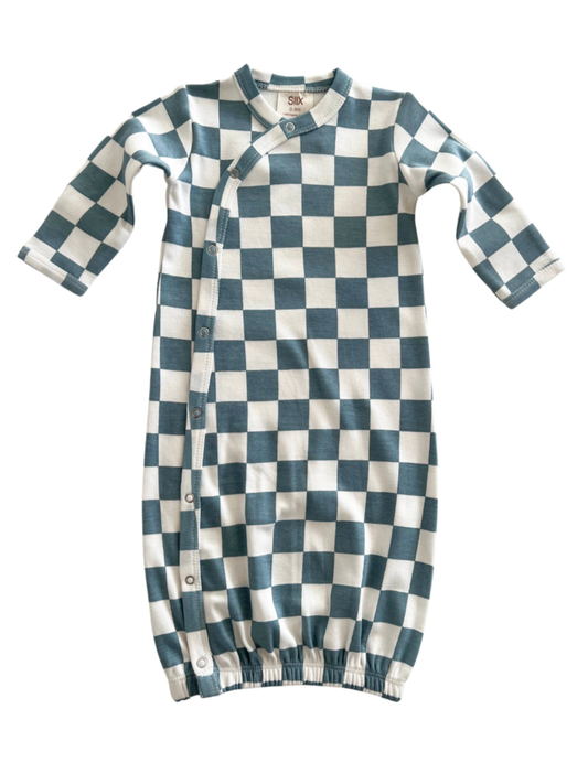 Blueberry Muffin Checkerboard / Organic Gown (Baby - Kids)