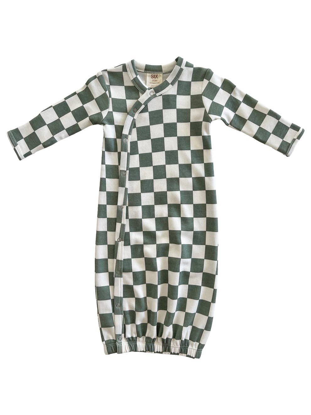 Matcha Milkshake Checkerboard / Organic Gown (Baby - Kids)