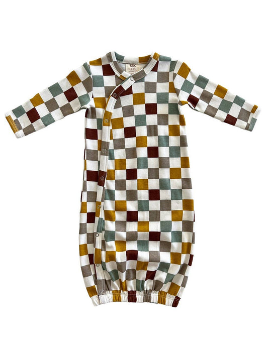 Cannoli Checkerboard / Organic Gown (Baby - Kids)