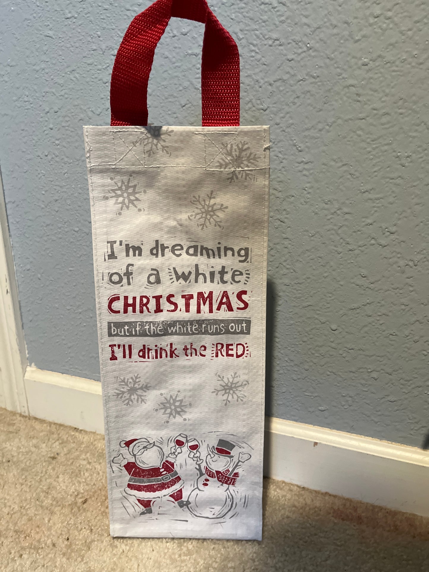 Santa and Snowman Wine Tote