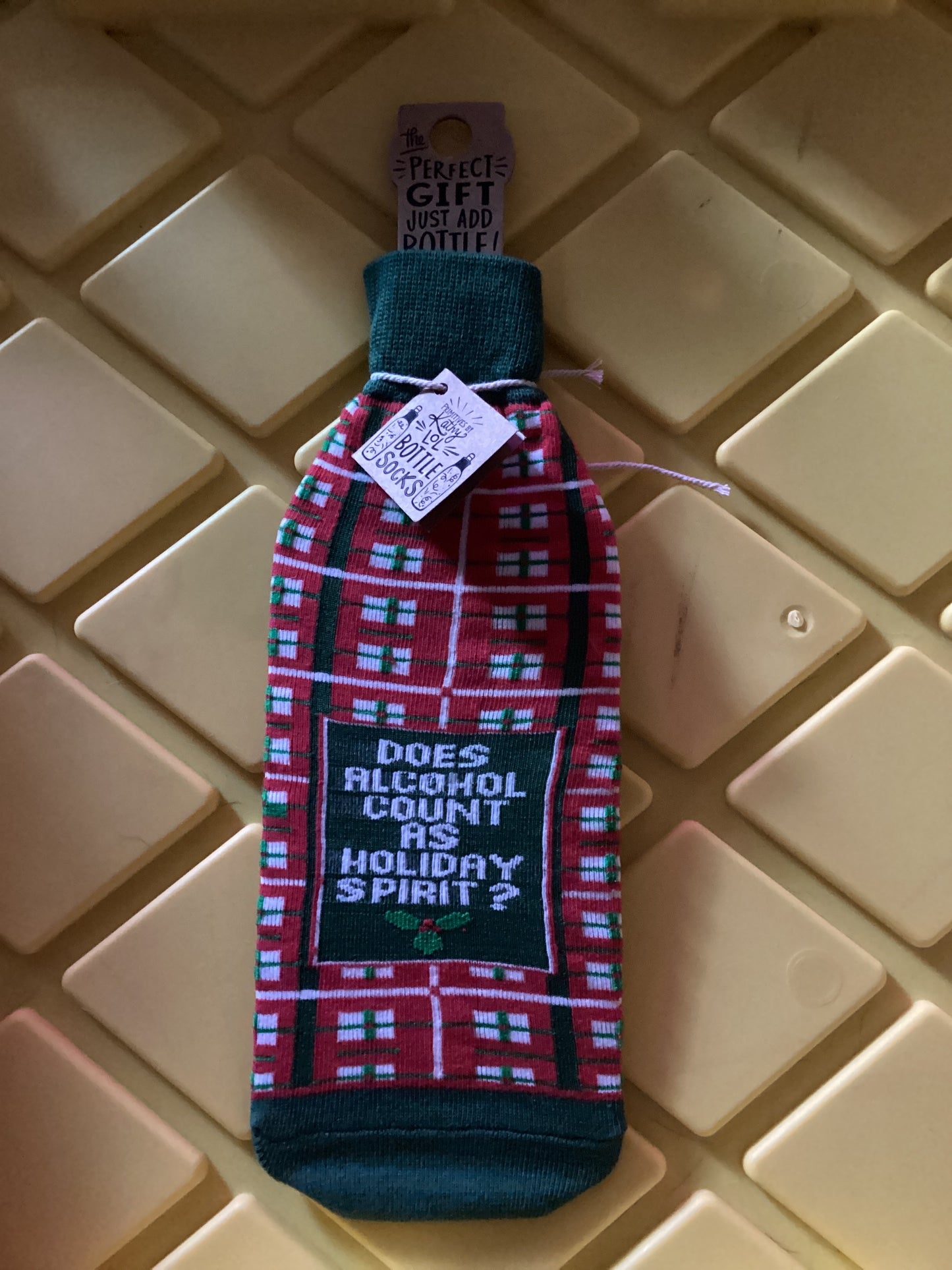 Alcohol Count as Holiday Spirit - Wine Sock