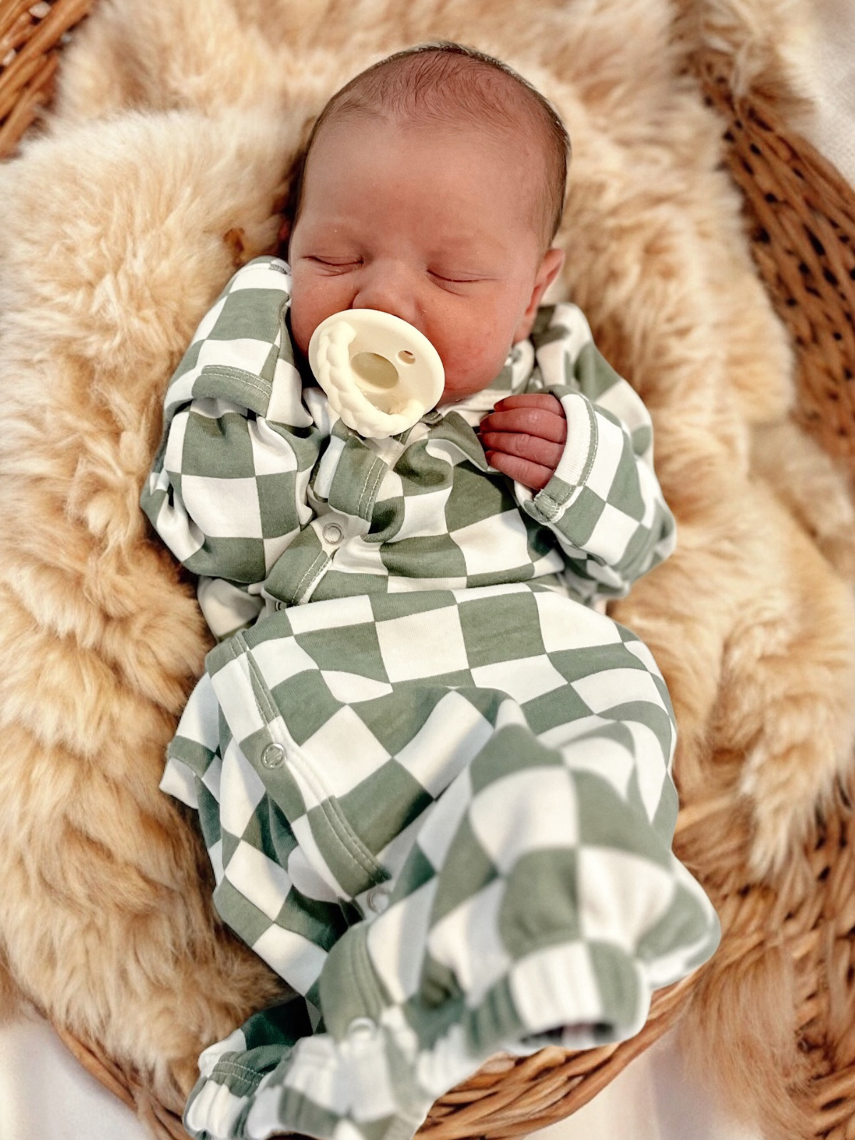 Matcha Milkshake Checkerboard / Organic Gown (Baby - Kids)