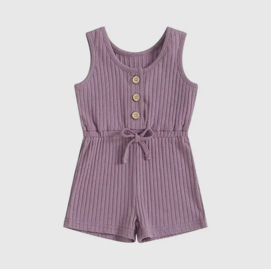 Mona Ribbed Knit Romper ~ Purple