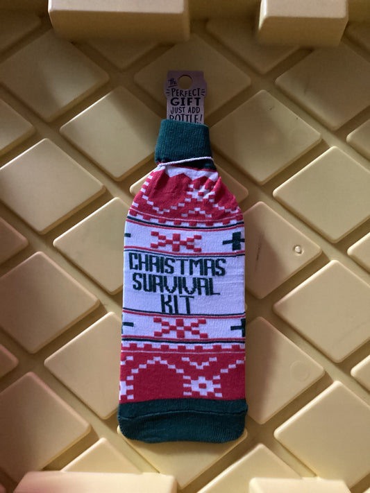 Christmas Survival Kit - Wine Sock