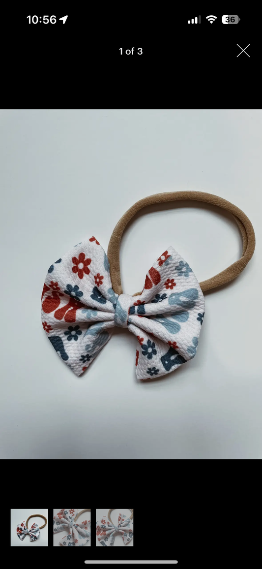 Retro USA Baby Bow Headband