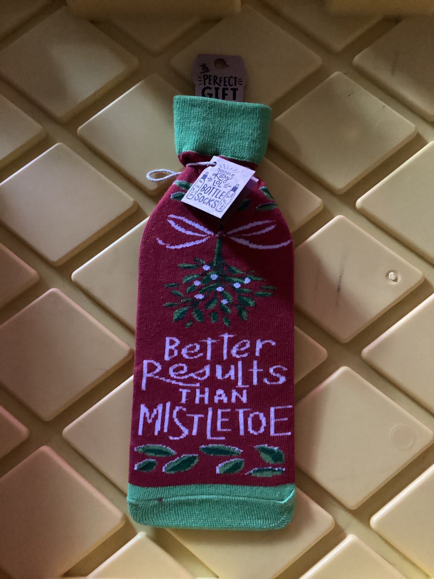 Better Results than Mistletoe - Wine Sock