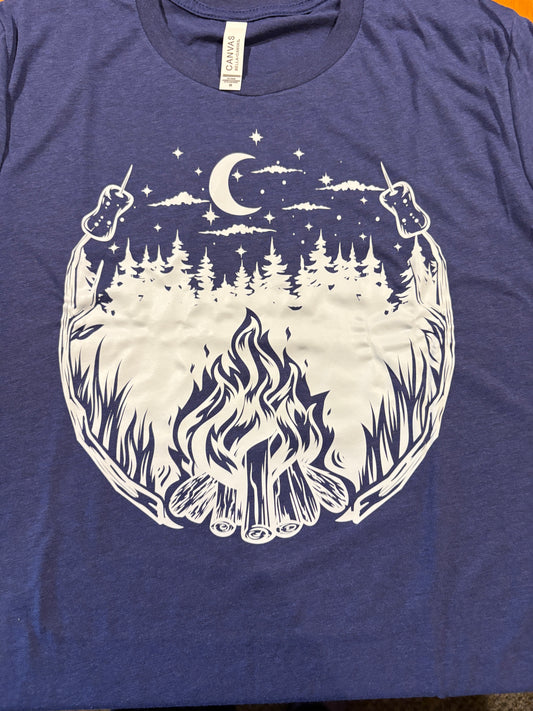 Campfire Night Scene T-Shirt