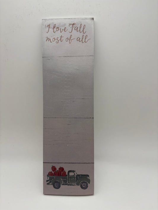 I Love Fall Most of All List Pad