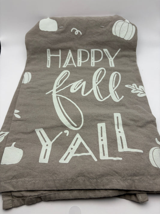 Happy Fall Y’all Towel (Grey)
