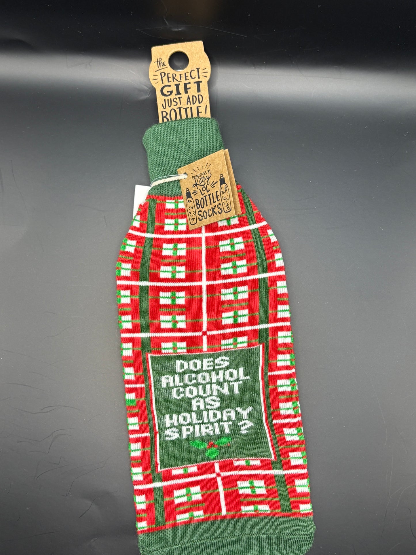 Alcohol Count as Holiday Spirit  Wine Sock