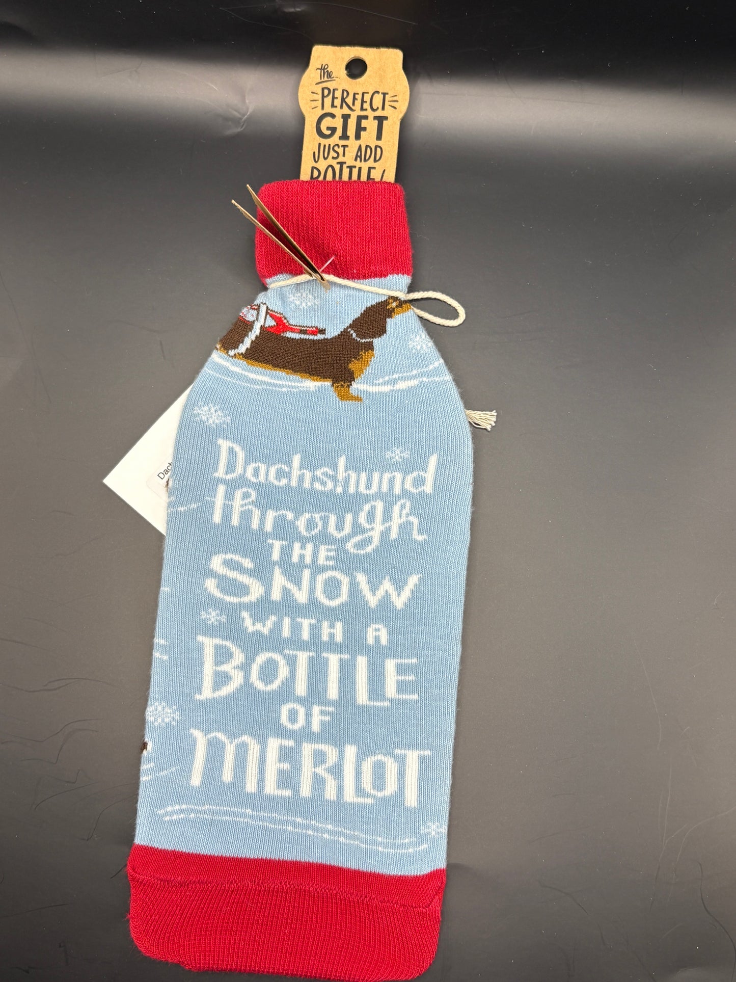 Dachshund through the Snow Wine Sock