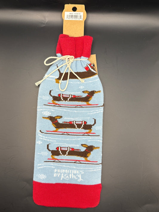 Dachshund through the Snow Wine Sock