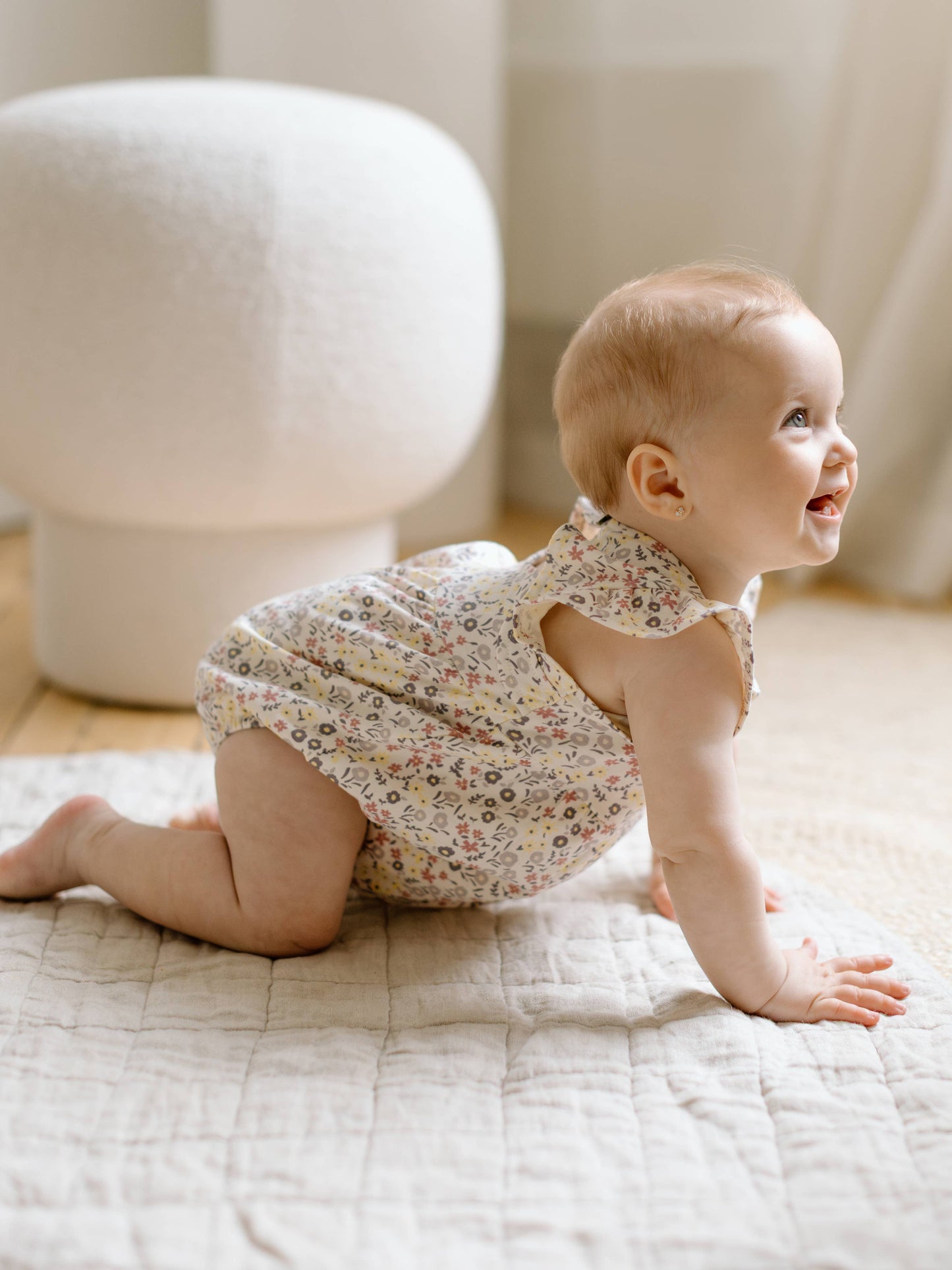 Organic Baby Sommer Romper - Giada Floral / Lilla